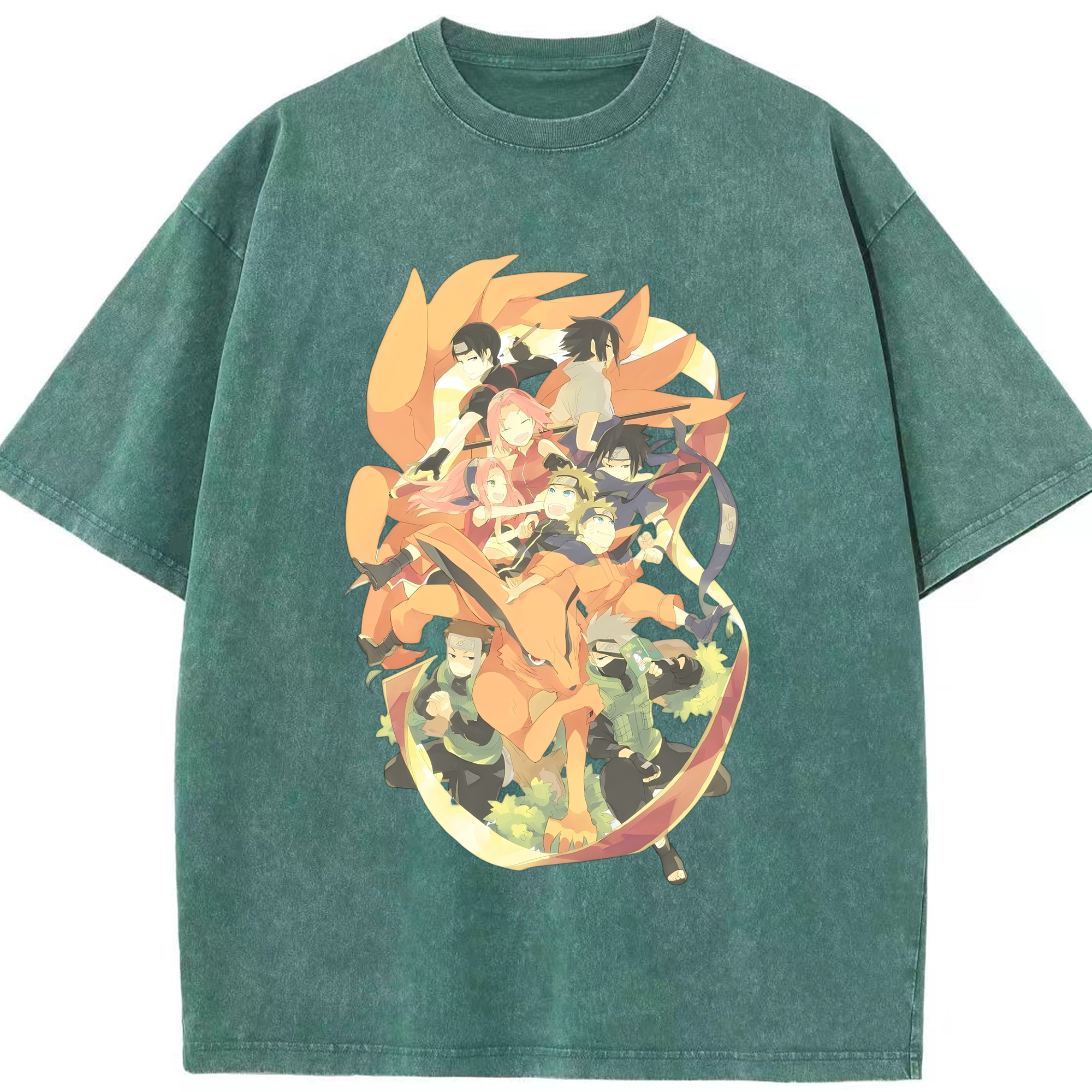 （画像用） NARUTO -ナルト- うずまき ナルト Uzumaki Naruto 綿100% ヴィンテージ風 半袖Tシャツ（フロントプリント）